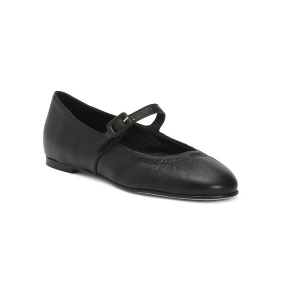 NAPOLEONI Black Made In Italy Leather Ballerina Flats - Picture 1 of 2